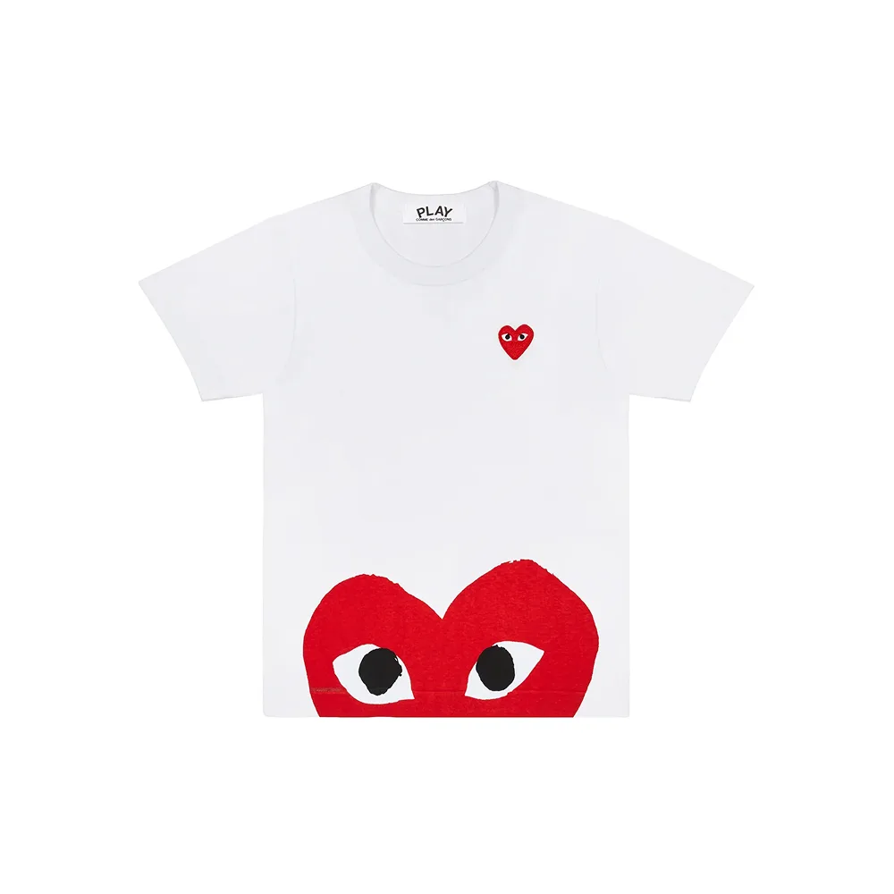 Футболка Comme des Garcons Play белая с половинным сердечком