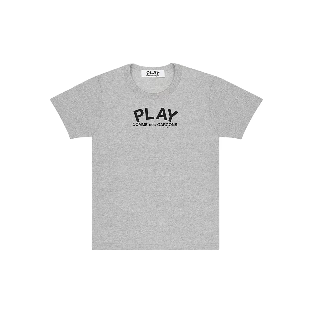 Футболка Comme des Garcons Play серая с большим черным сердечком
