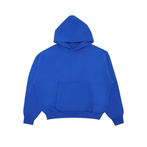 Yeezy x Gap худи в синем цвете, общий вид с карманами-кенгуру, хлопковая ткань