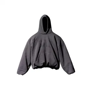 Детская худи Yeezy Gap в темно-сером цвете, вид спереди, фирменный логотип Balenciaga на груди