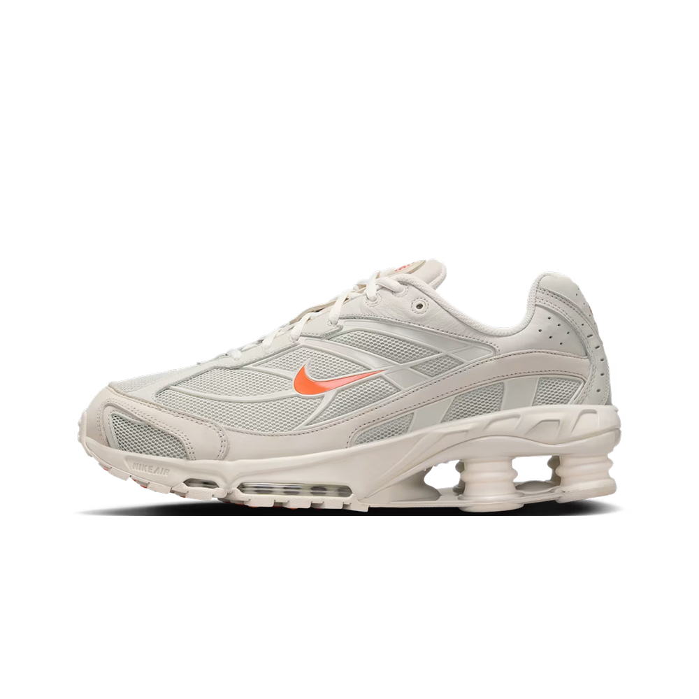 Кроссовки Nike Shox Ride 2, Light Bone Turf Orange с бежевым верхом и яркими оранжевыми деталями