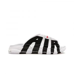 Сабо Nike Air More Uptempo Slide бело-красные, вид сверху