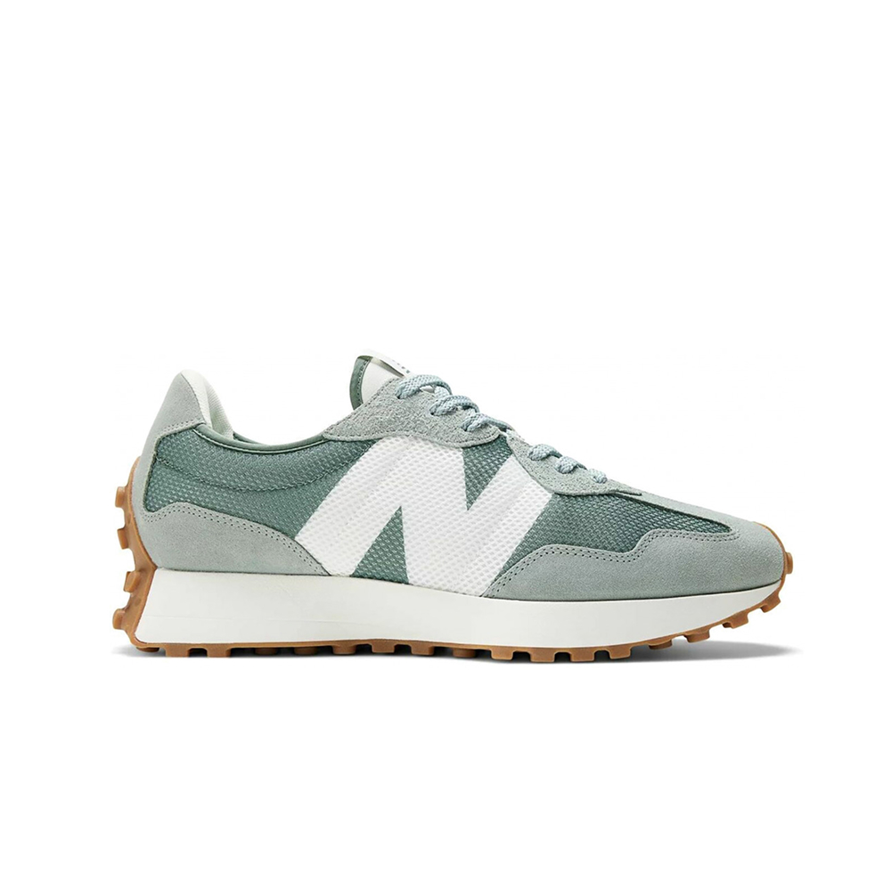Кроссовки New Balance 327 в Sage Grey: минималистичный дизайн с mesh-вставками, кремовыми акцентами и амортизирующей подошвой для комфорта