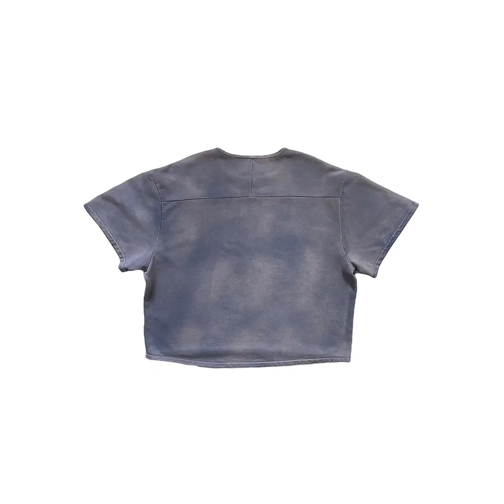 Футболка Yeezy Gap Fleece YOKE TEE, чёрный цвет, задний план, стильный дизайн