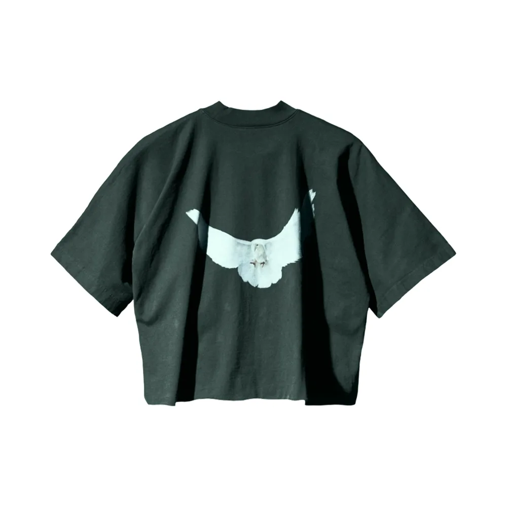 Футболка Balenciaga x Yeezy оверсайз спереди, классический крой, фирменный логотип на спине