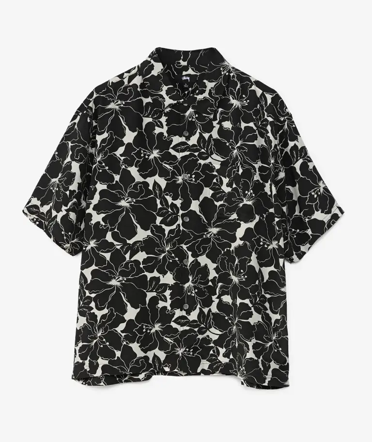Рубашка Stussy Floral Hawaiian Shirt 'Black'