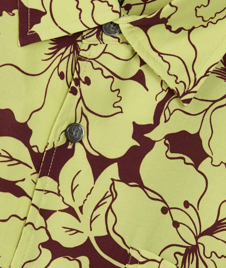Рубашка Stussy Floral Hawaiian Shirt 'Lime'