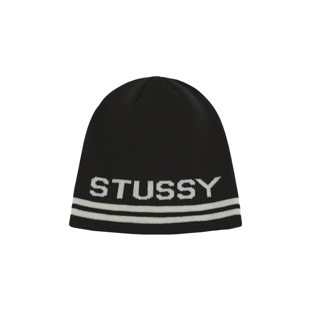 Шапка Stussy Stripe Skullcap Beanie Black