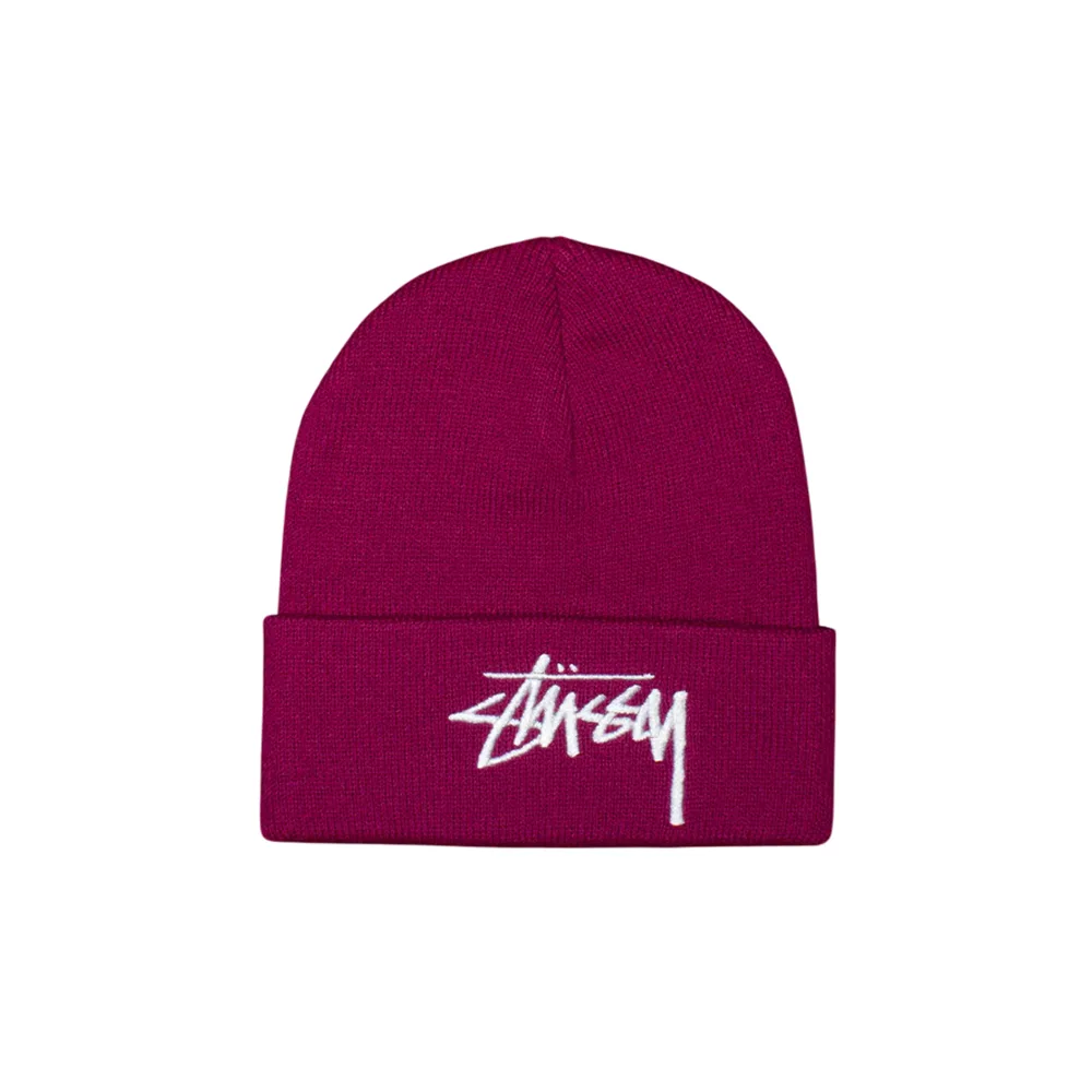 Шапка Stussy Big Stock Cuff Beanie Burgundy