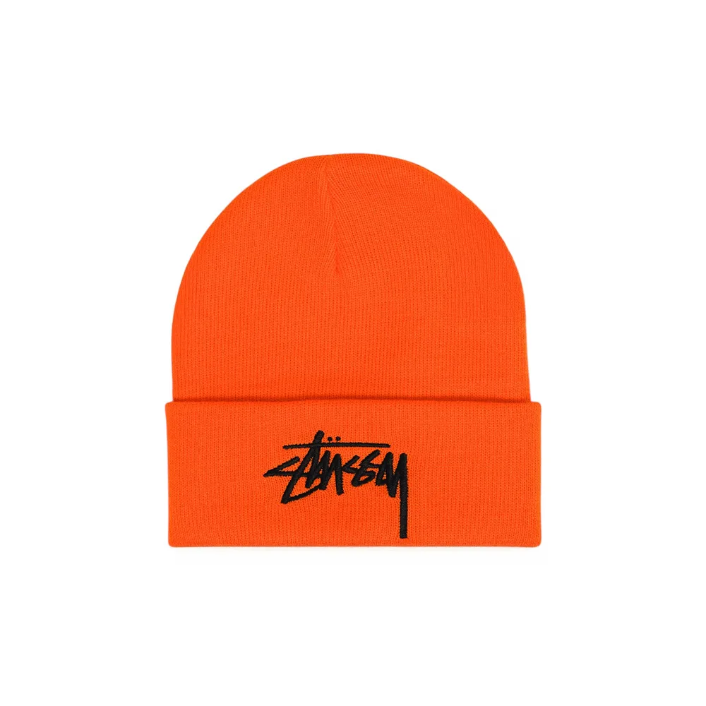 Шапка Stussy Big Stock Cuff Beanie Orange