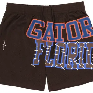 Шорты Cactus Jack by Travis Scott x Mitchell & Ness University Of Florida Shorts 'Brown'