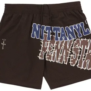 Шорты Cactus Jack by Travis Scott x Mitchell & Ness Penn State University Shorts 'Brown'