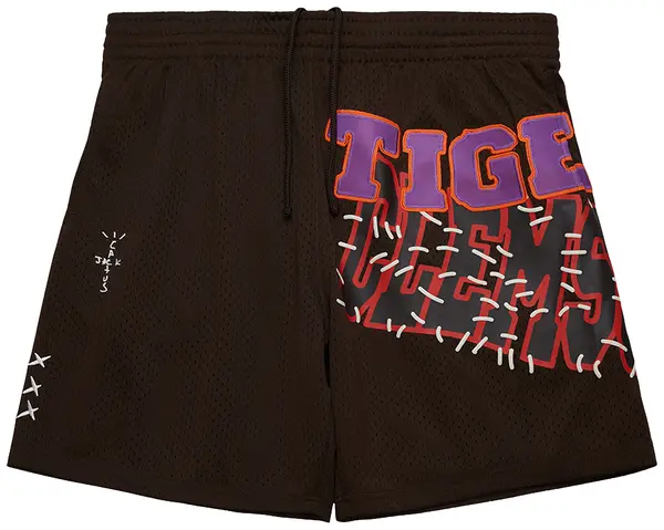 Шорты Cactus Jack by Travis Scott x Mitchell & Ness Clemson University Shorts 'Brown'