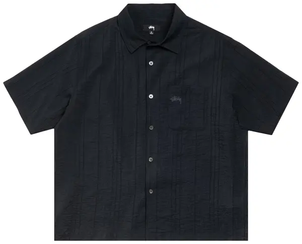 Рубашка Stussy Pleated Textured Shirt 'Black'