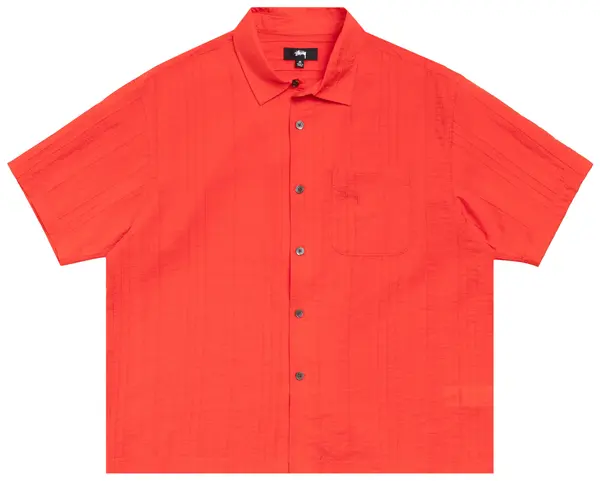 Рубашка Stussy Pleated Textured Shirt 'Red'