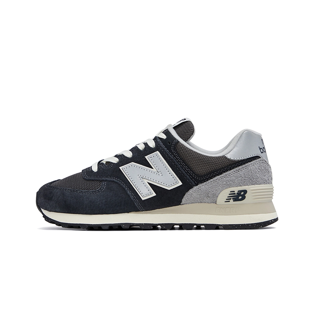 Кроссовки New Balance 574, Black Grey White (2023), модные, черно-серые с белым, идеальны для повседневки
