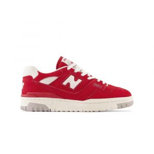 New Balance 550 Suede Pack, красная замша с контрастной белой окантовкой