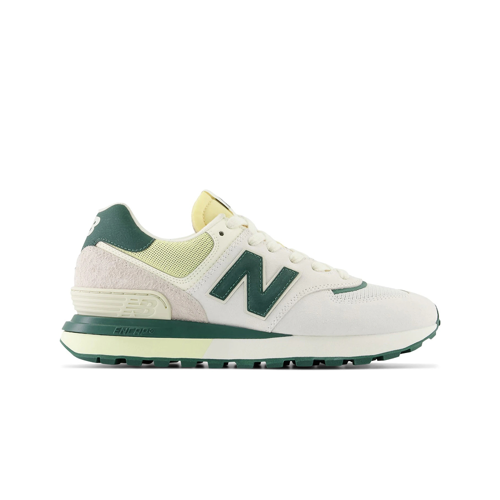 Кроссовки New Balance 574 Legacy, White Pine Green, светлые с акцентами, комфорт и тренд