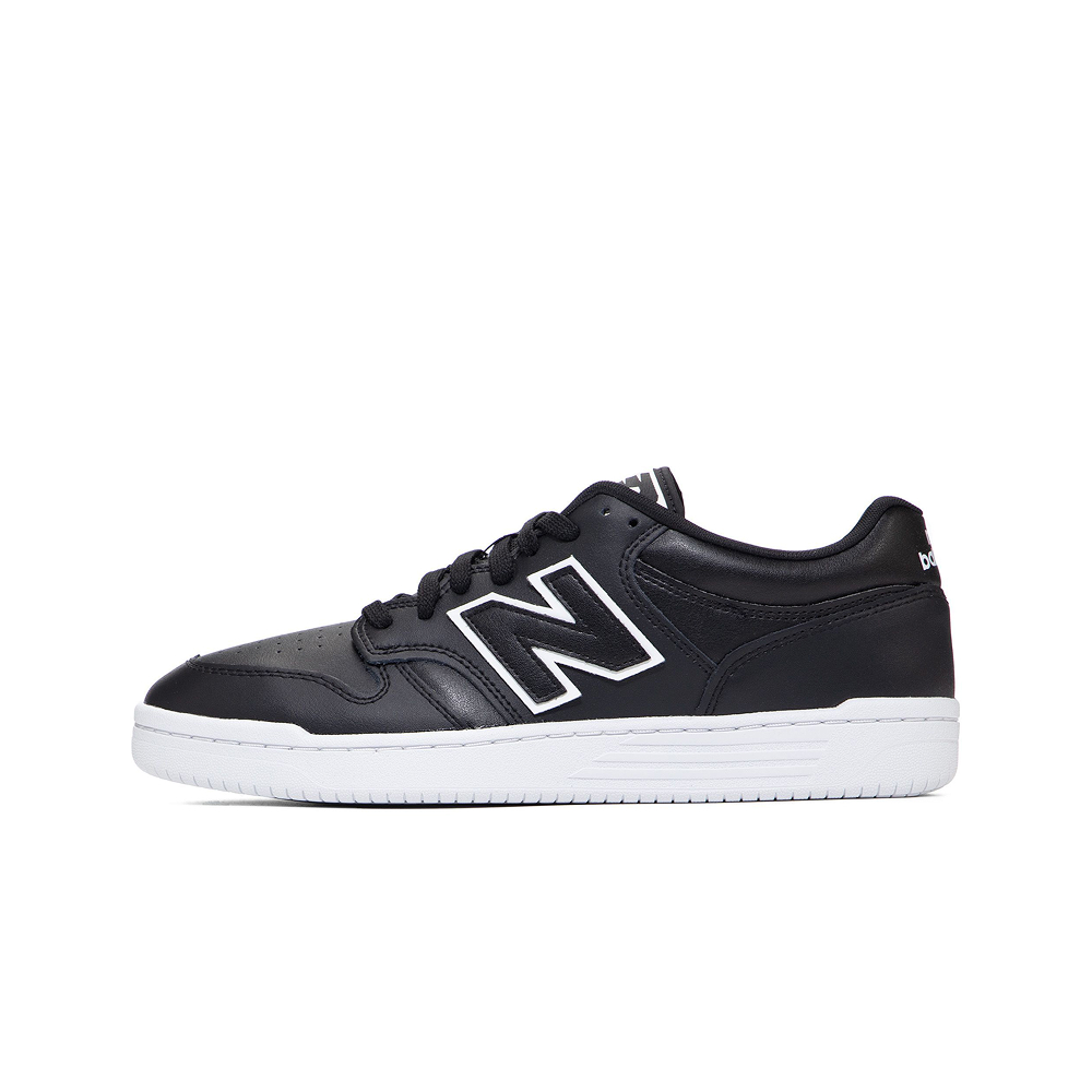 Кроссовки New Balance 480, White Black, черно-белая модель, кожаная отделка, удобные, идеальны для уличного стиля