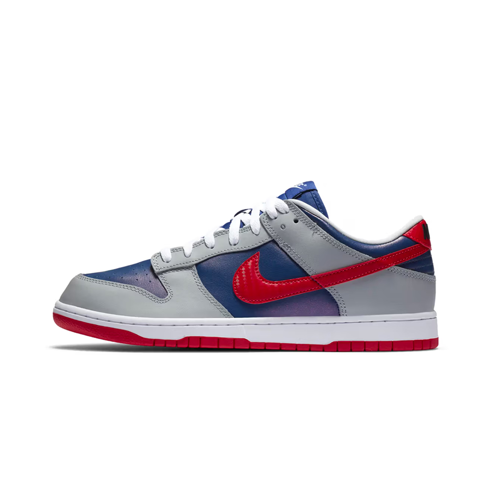 Кроссовки Nike Dunk low, CO.JP Samba (2020) в серо-синем дизайне с красными акцентами, стильные и удобные