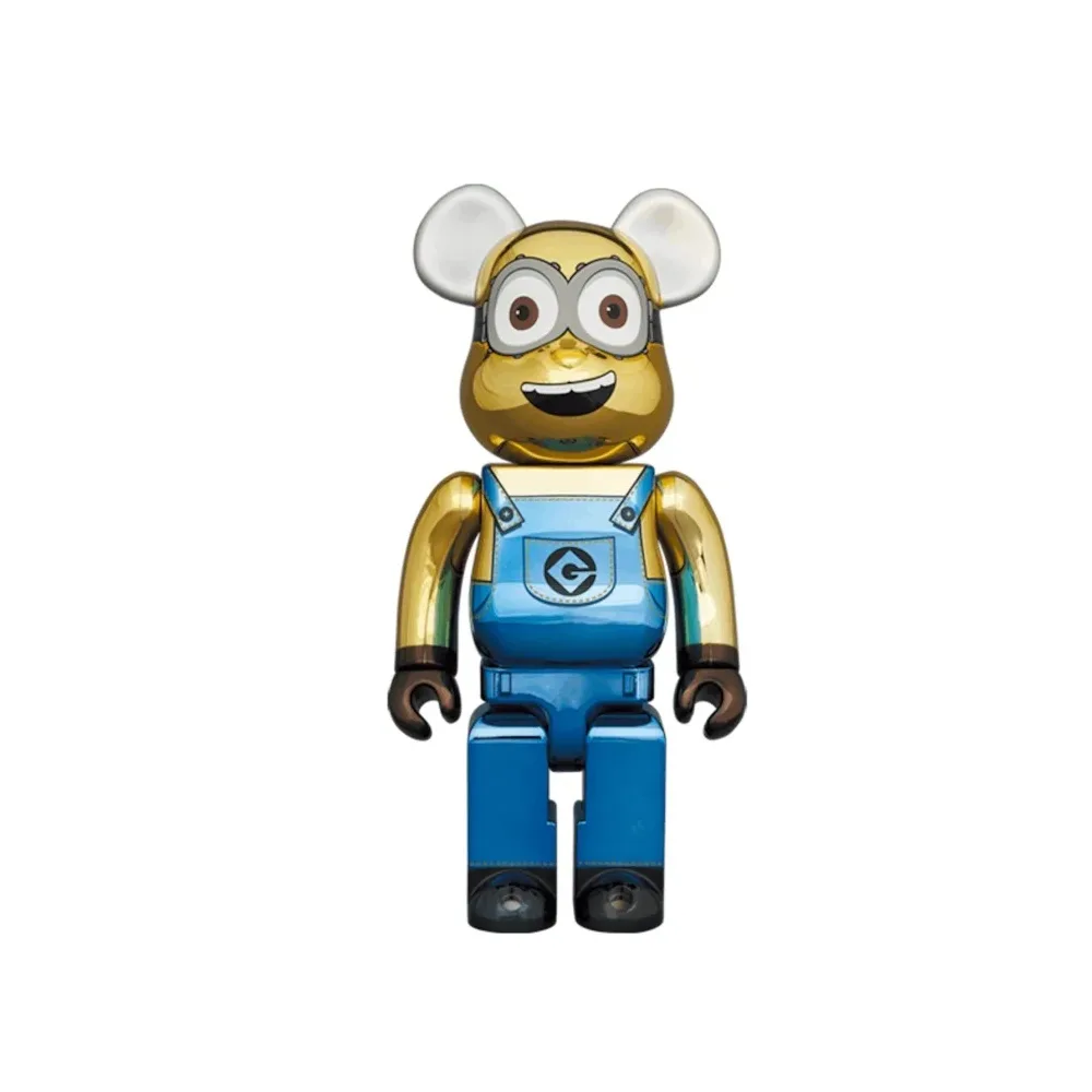 Medicom Toy Bearbrick Minion Dave Chrome 1000%
