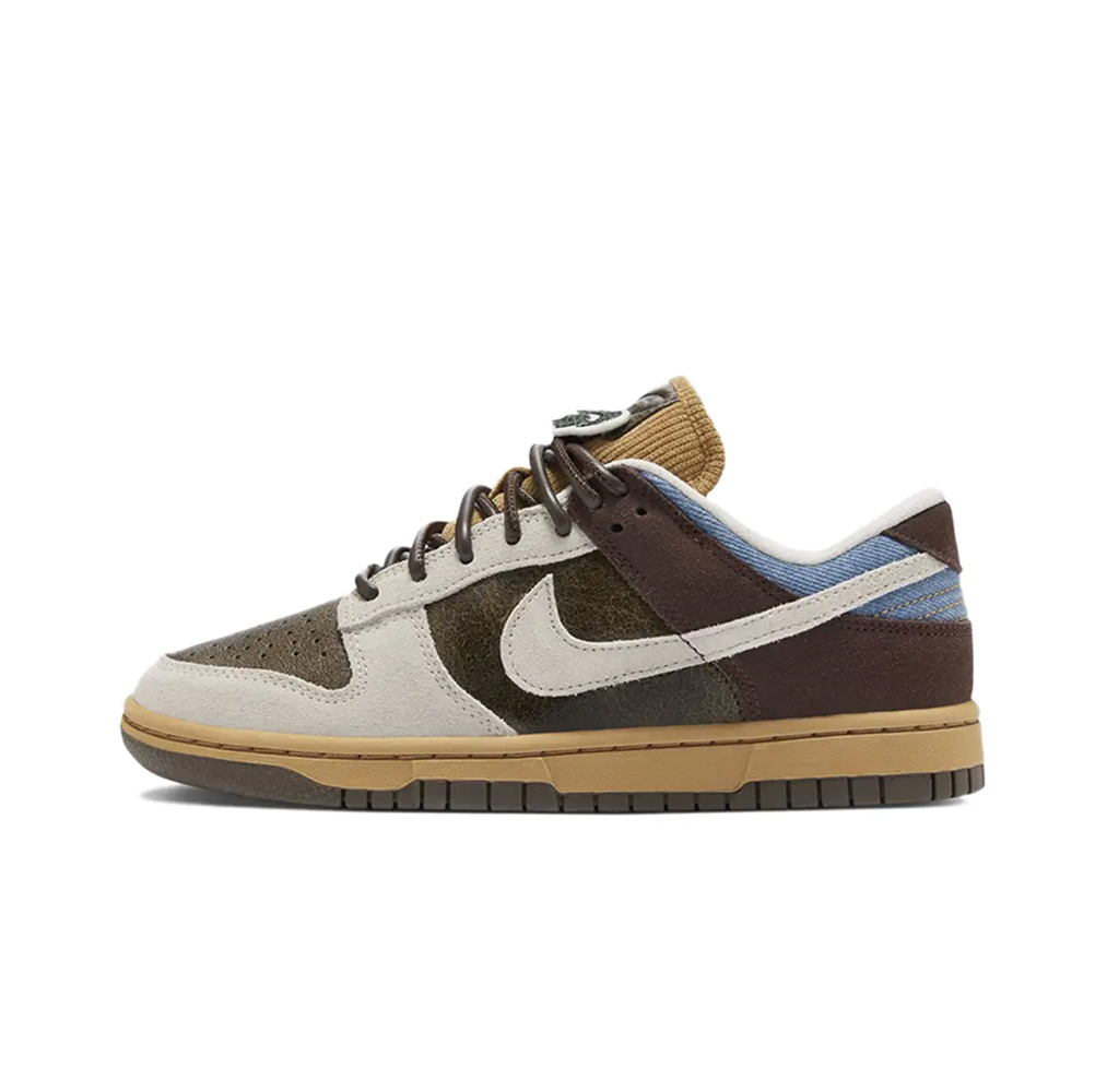 Кроссовки Nike Dunk low, Love and Peace (W), бежевые с коричневым, женская модель, тренд