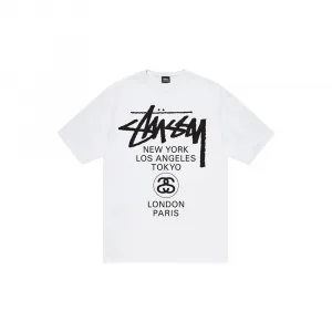 Stussy World Tour Crew Tee White