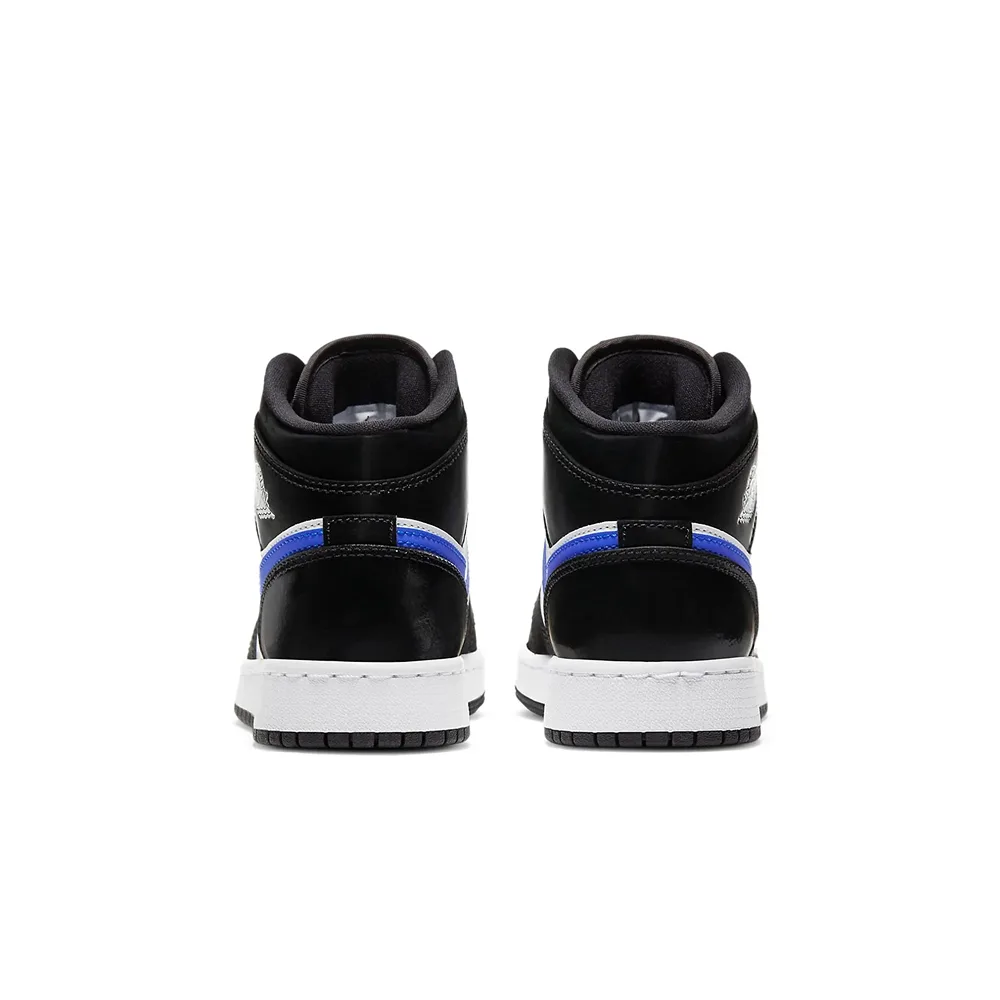 Кроссовки Nike Air Jordan 1 Mid Black Racer Blue White (GS) 554725-084