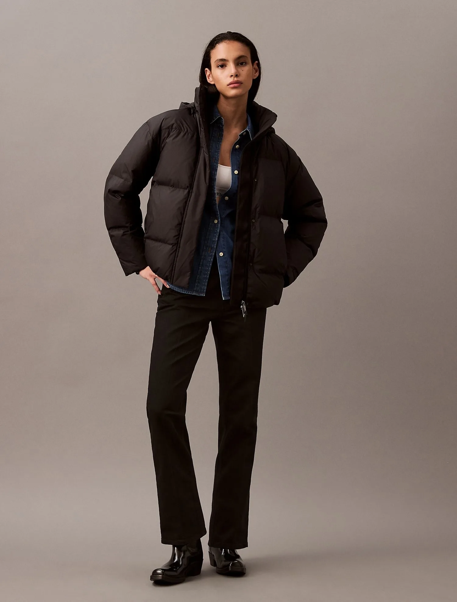 Пуховик Calvin Klein Down Hooded Puffer Black Wmns