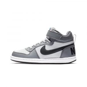 Детские кроссовки Nike Court Borough Mid серые, вид сбоку