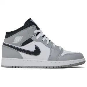 Кроссовки Nike Air Jordan 1 mid 'Light Smoke Grey' (GS)