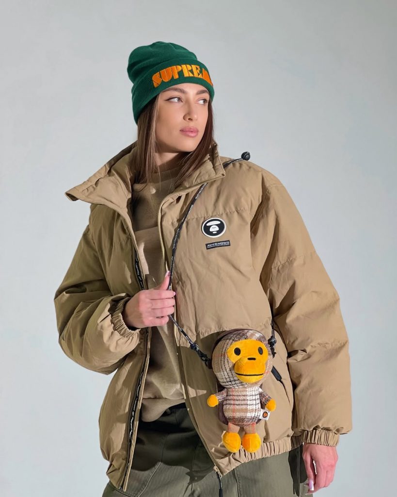 Куртка AAPE Logo Patch Padded Jacket Beige