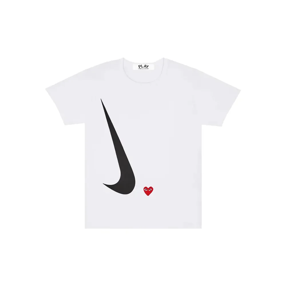 Футболка Comme des Garcons Play х Nike белая, вид спереди