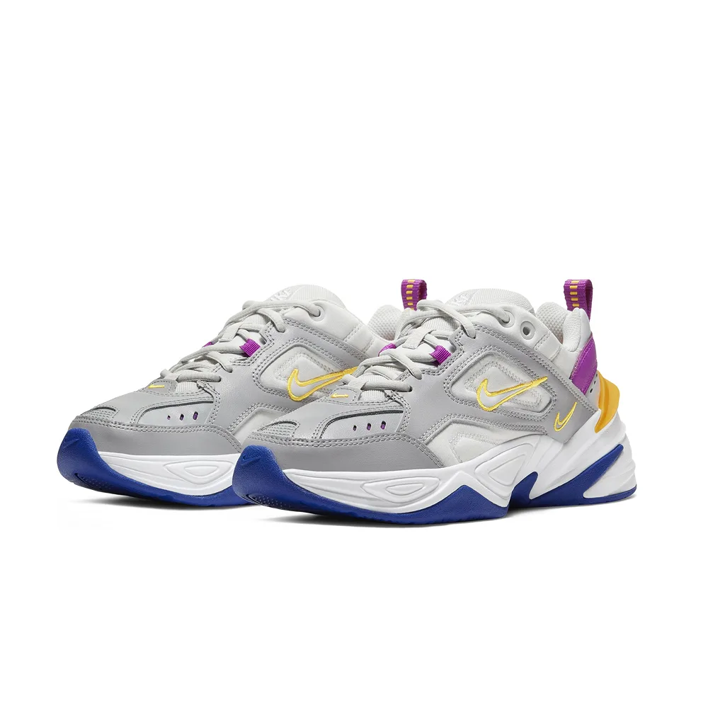 Nike M2K Tekno (W): серо-голубой дизайн с текстурной сеткой. Широкая подошва и шнурки создают смелый современный образ