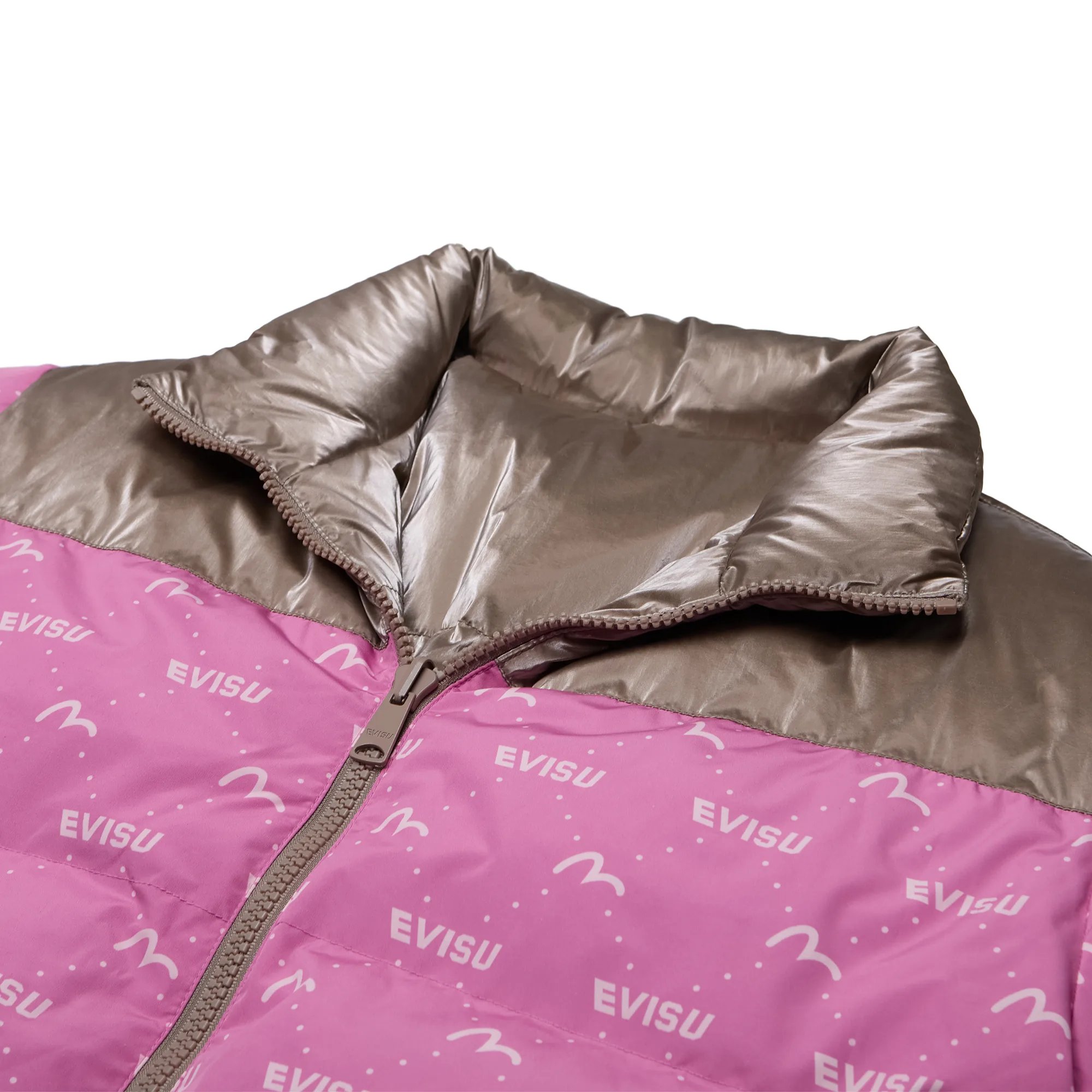 Evisu Monogram Reversible Down Jacket Pink