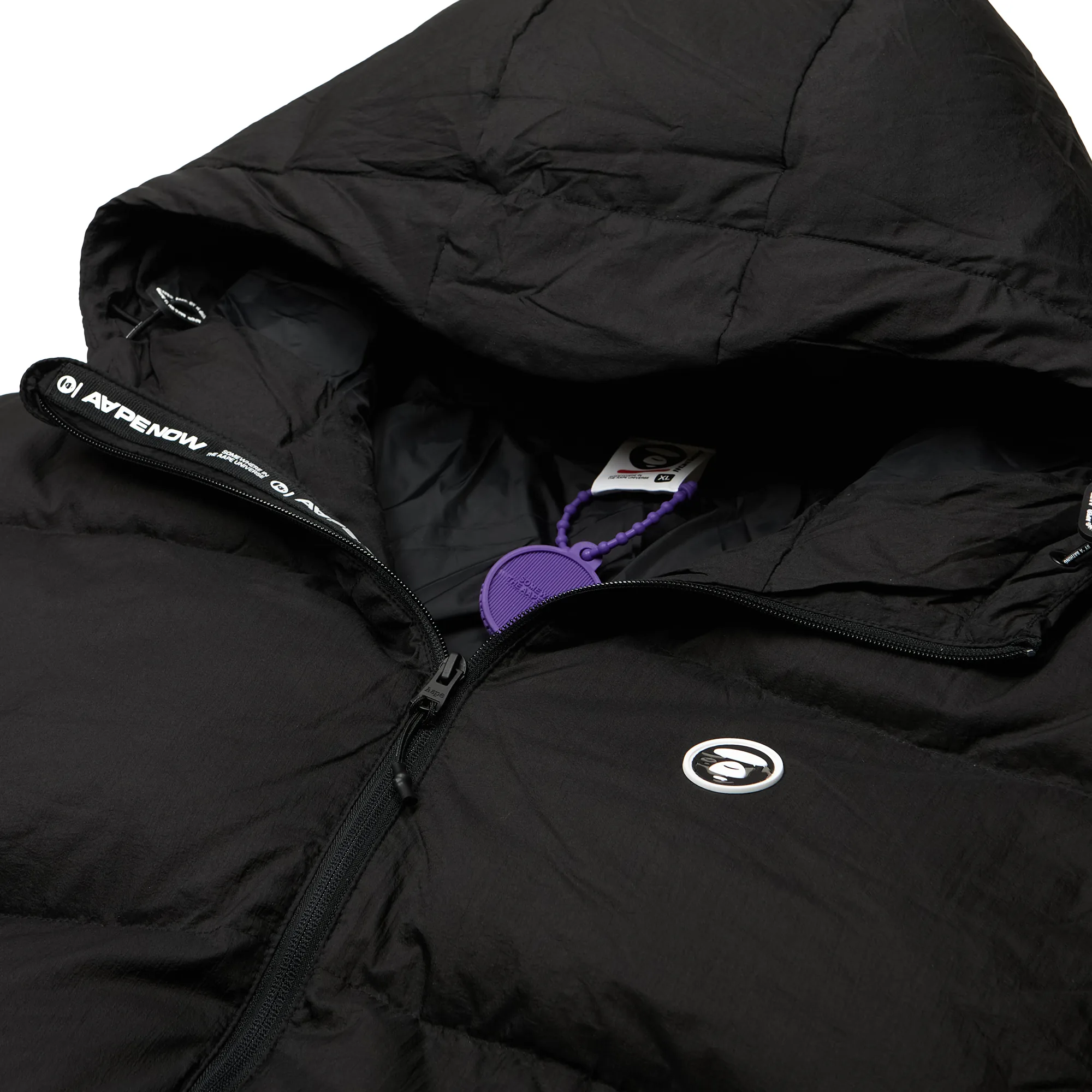 Пуховик AAPE NOW Hooded Down Jacket Black