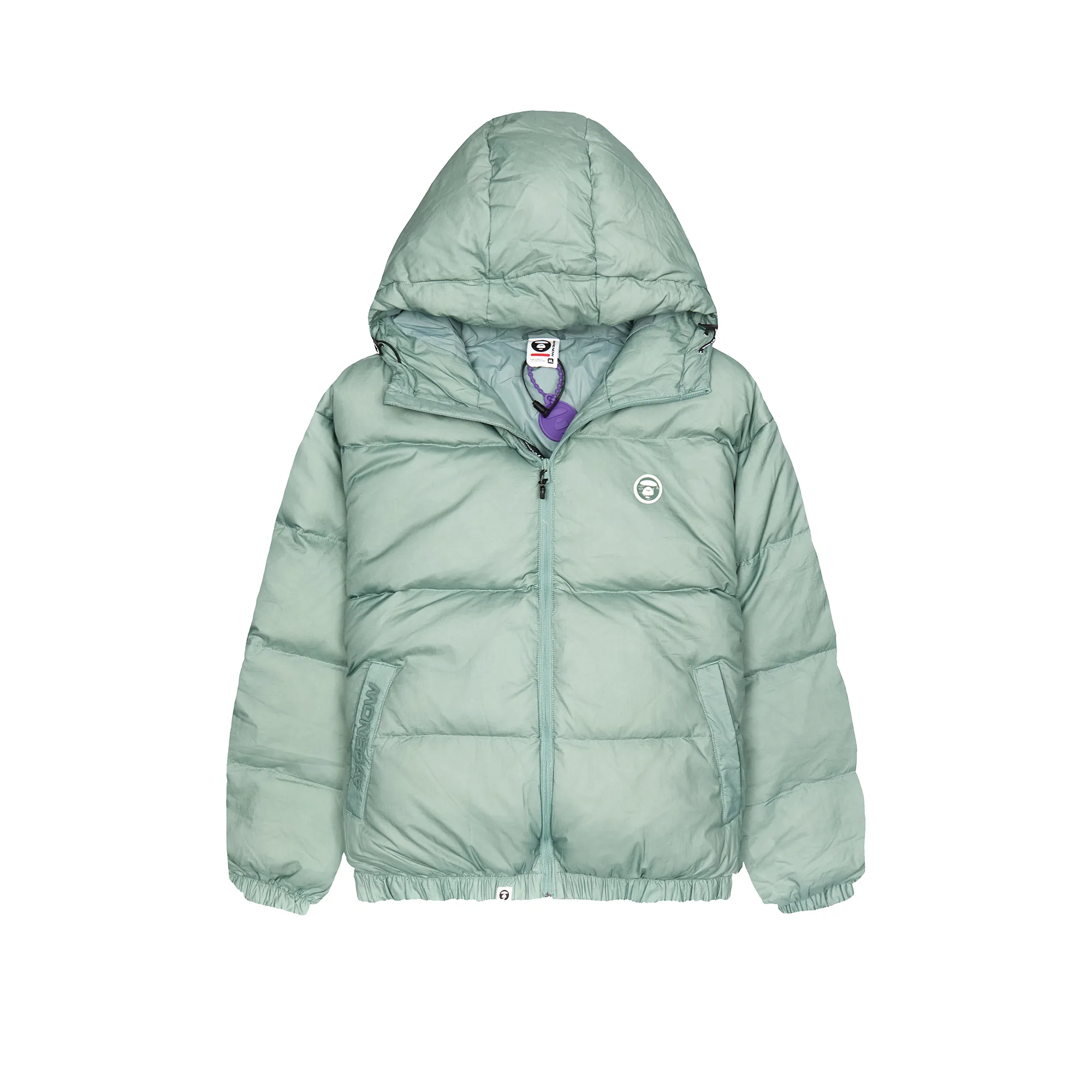Пуховик AAPE Now Camo Badge Hooded Down Jacket Mint Green