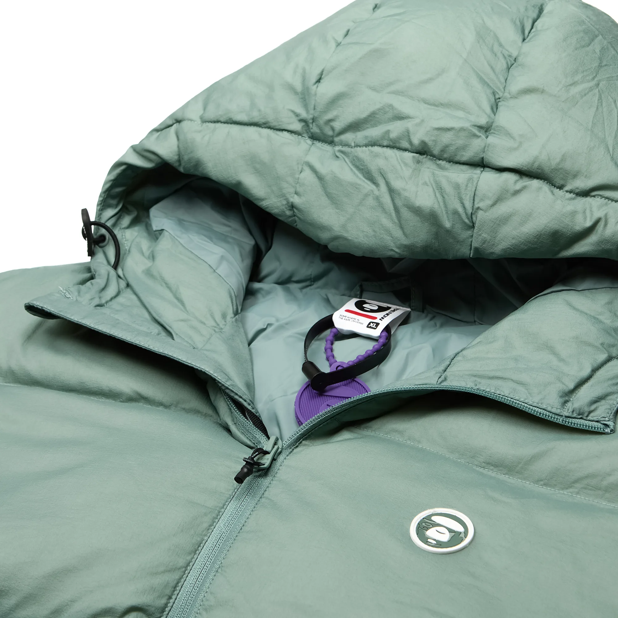 Пуховик AAPE Now Camo Badge Hooded Down Jacket Mint Green