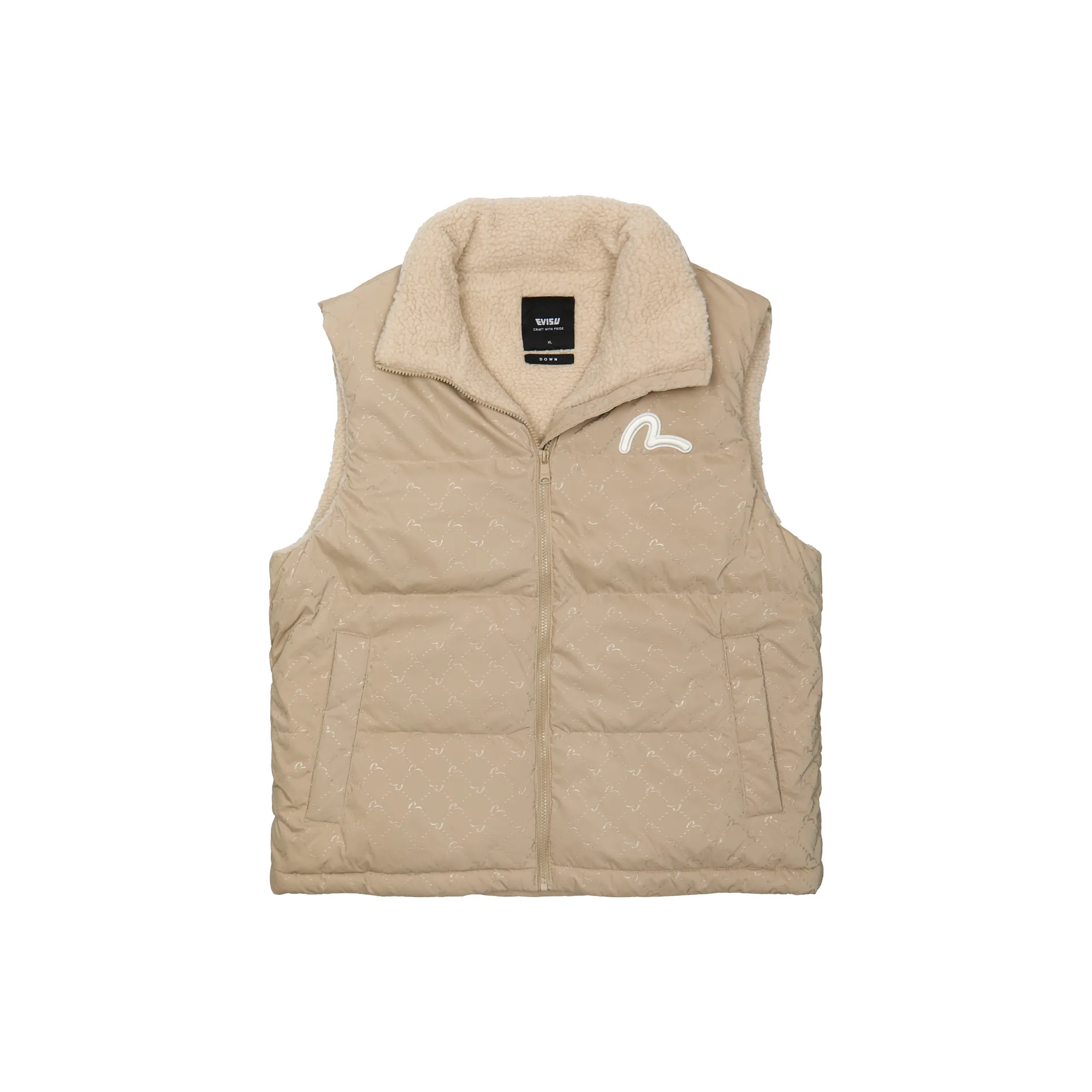 Жилет Evisu Monogram Boa High Neck Down Beige EX4MVT901_BE