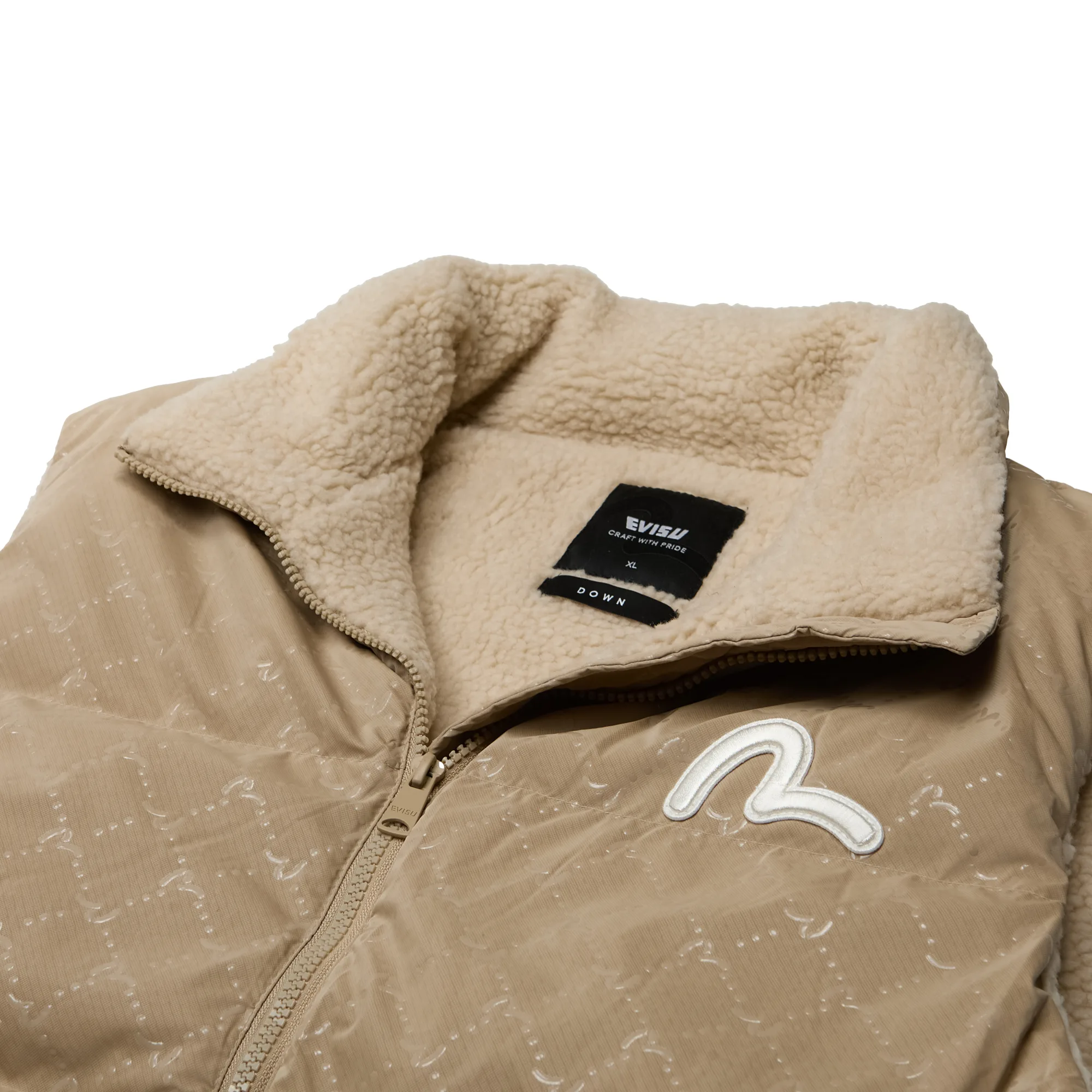 Жилет Evisu Monogram Boa High Neck Down Beige EX4MVT901_BE