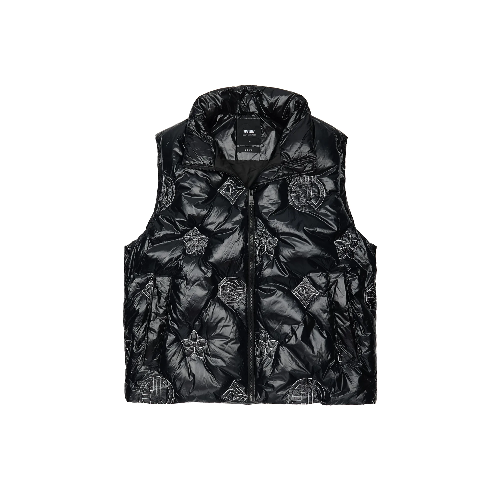 Жилет Evisu Monogram Embroidered High-Neck Down Vest Black EW4MVT903-BLK