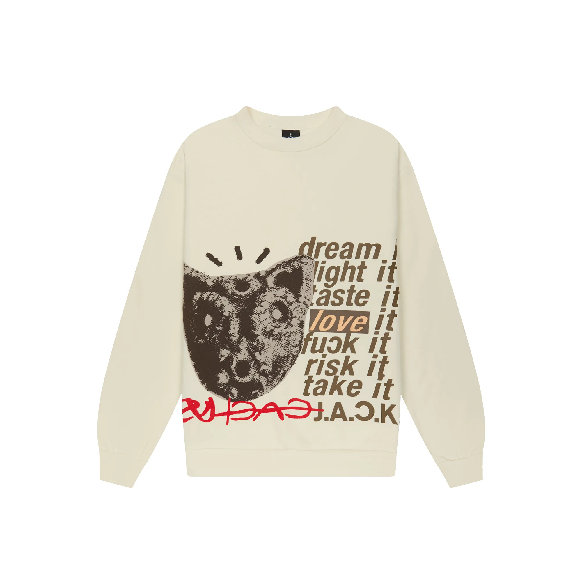 Свитшот Travis Scott Cactus Jack D.L.T.L.F.R.T. Crewneck Natural CJJ1-CS06