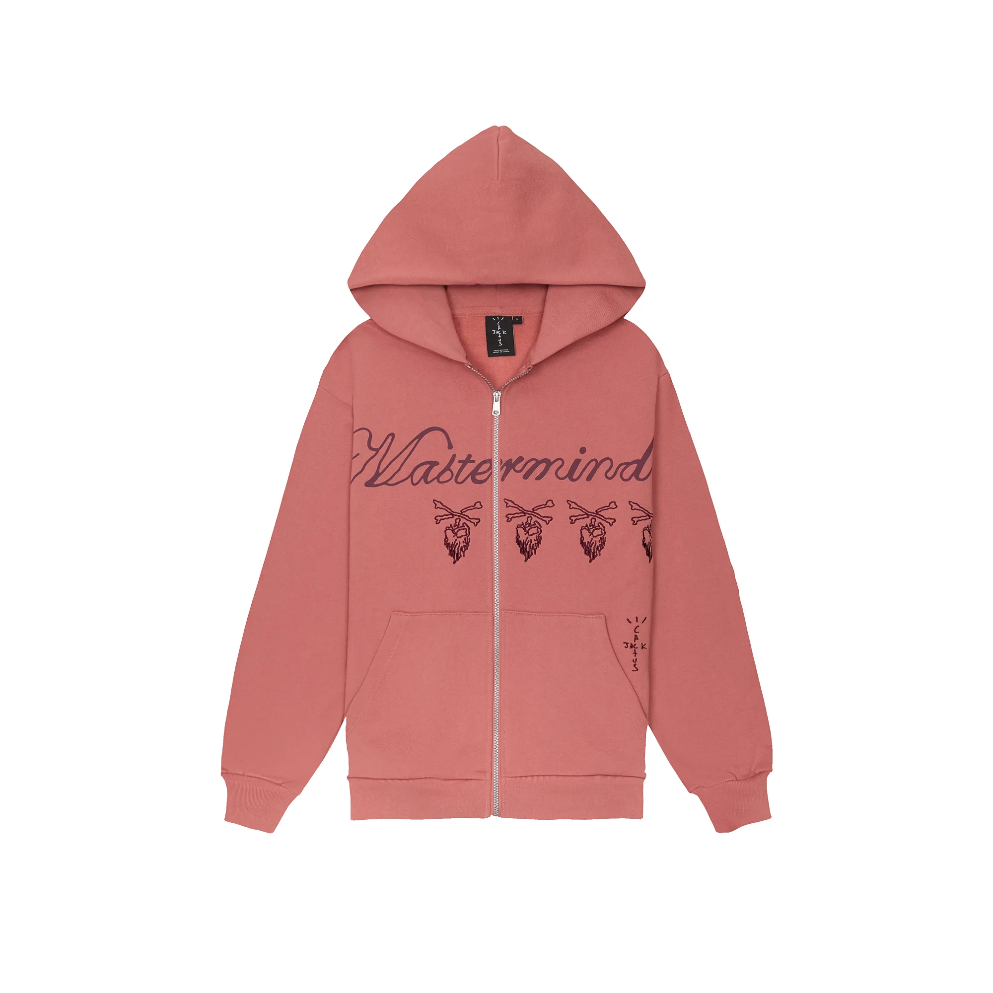 Зип-худи Travis Scott Cactus Jack x Mastermind Japan Skull Zip Up Hoodie Washed Red CJFM-HZ07