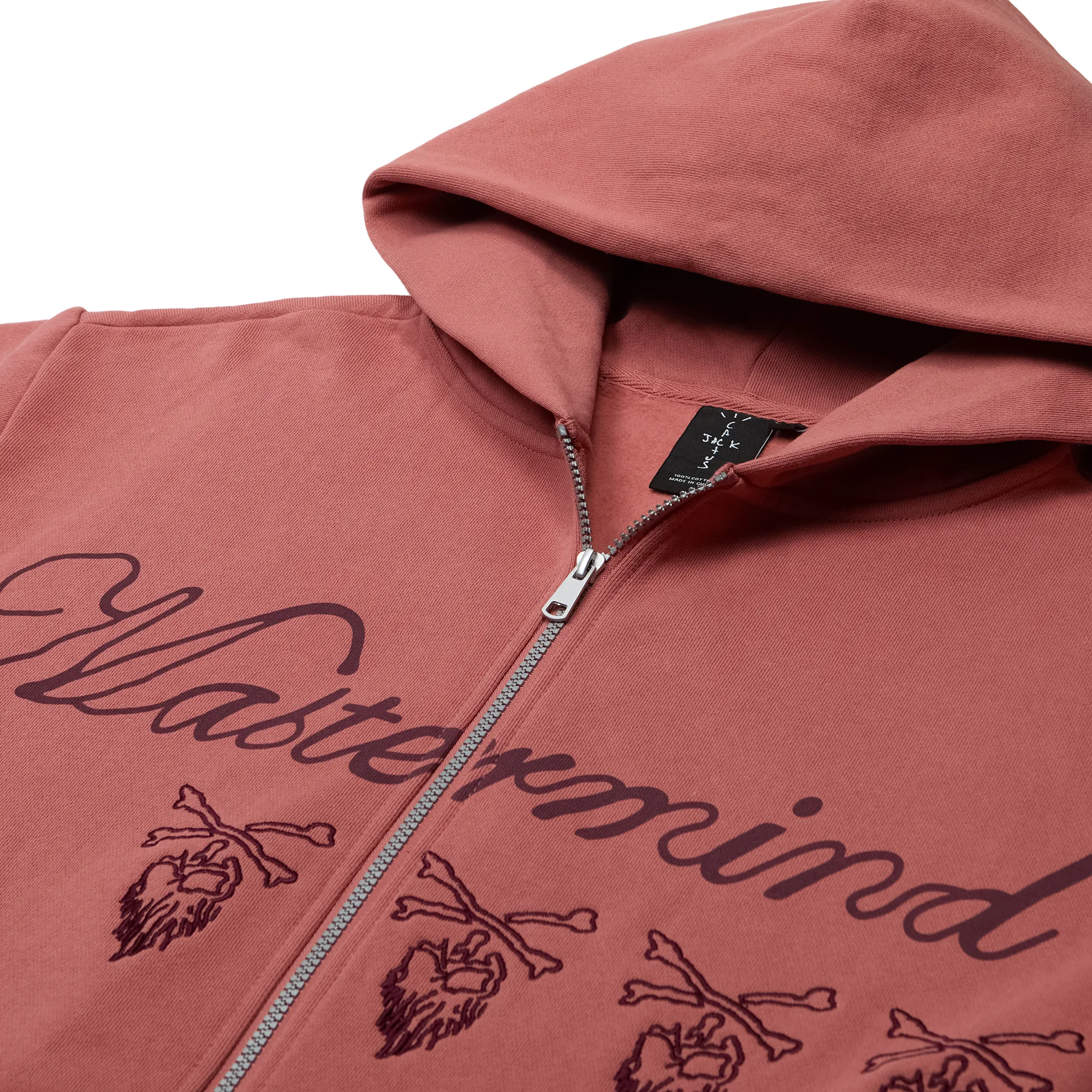 Зип-худи Travis Scott Cactus Jack x Mastermind Japan Skull Zip Up Hoodie Washed Red CJFM-HZ07