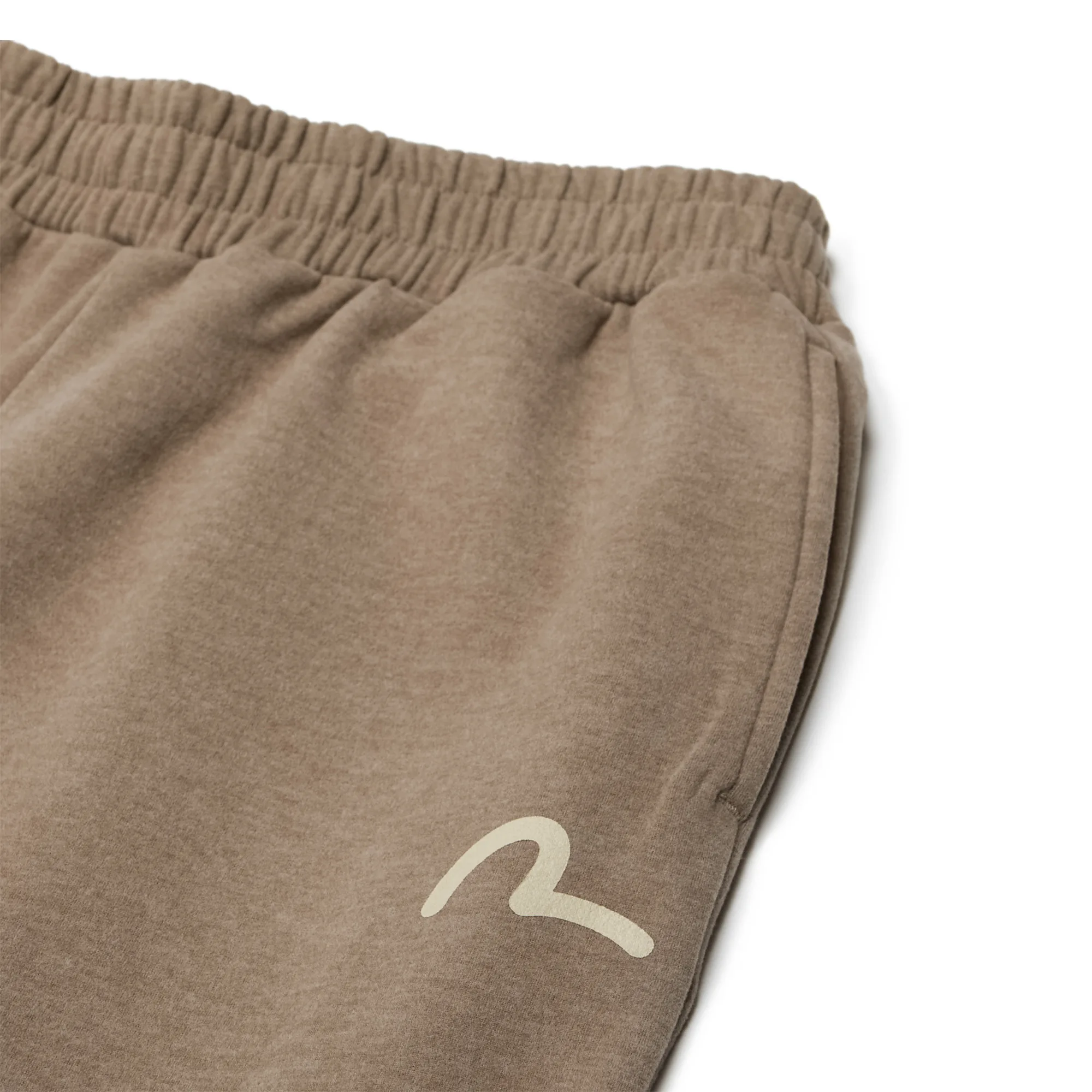 Брюки спортивные Evisu Logo Print and Seagull Embroidery Regular Fit Sweatpants Beige EW4UZP901-BEI