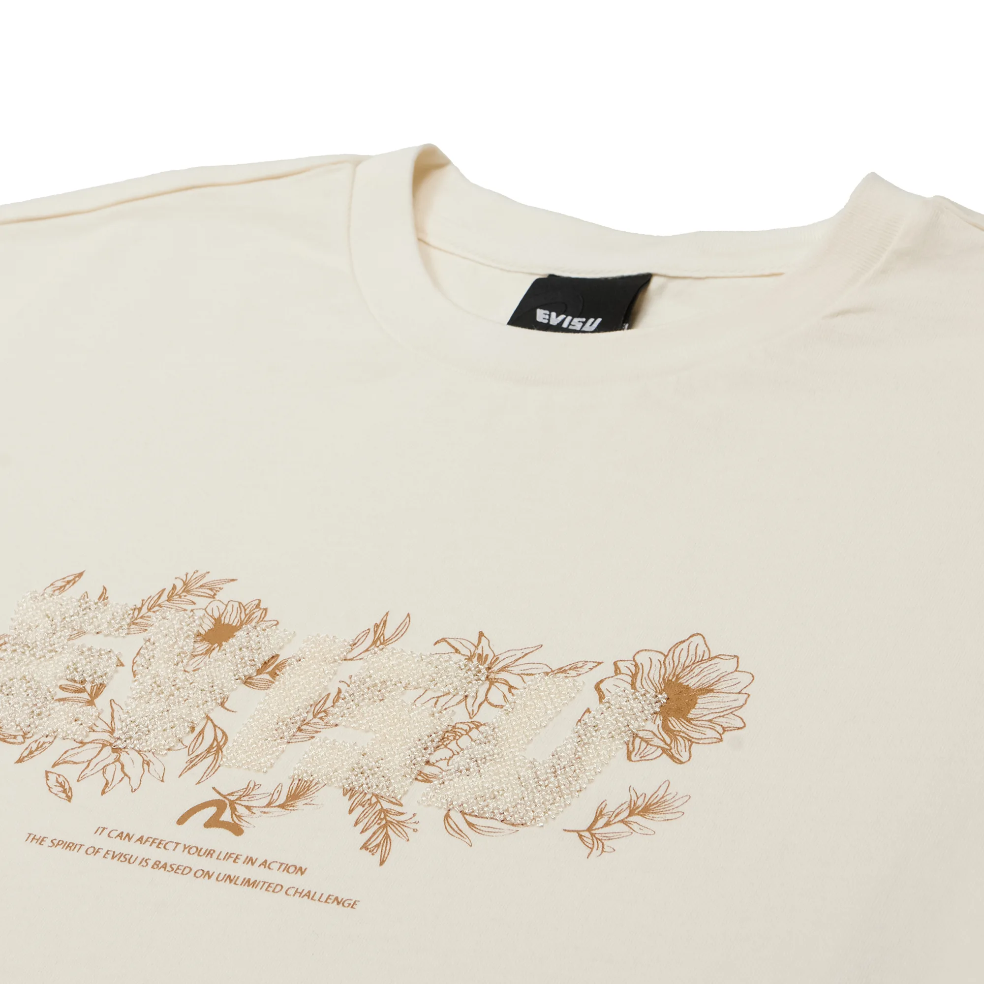Футболка Evisu Floral Logo Embroidery Loose Fit T-Shirt Light Beige EW2UTS806-LIBEI