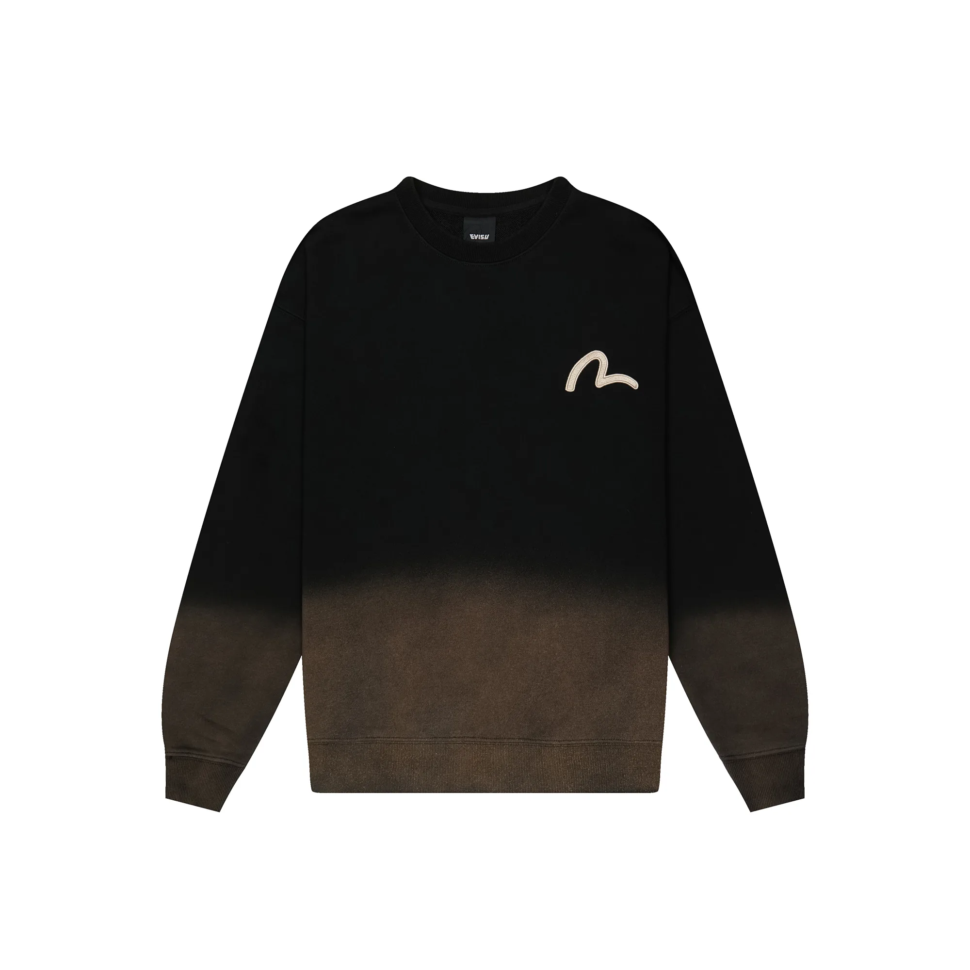 Свитшот Evisu Seagull Embroidery Badge Dip-Dye Sweatshirt Black EW3MTS703-BLK