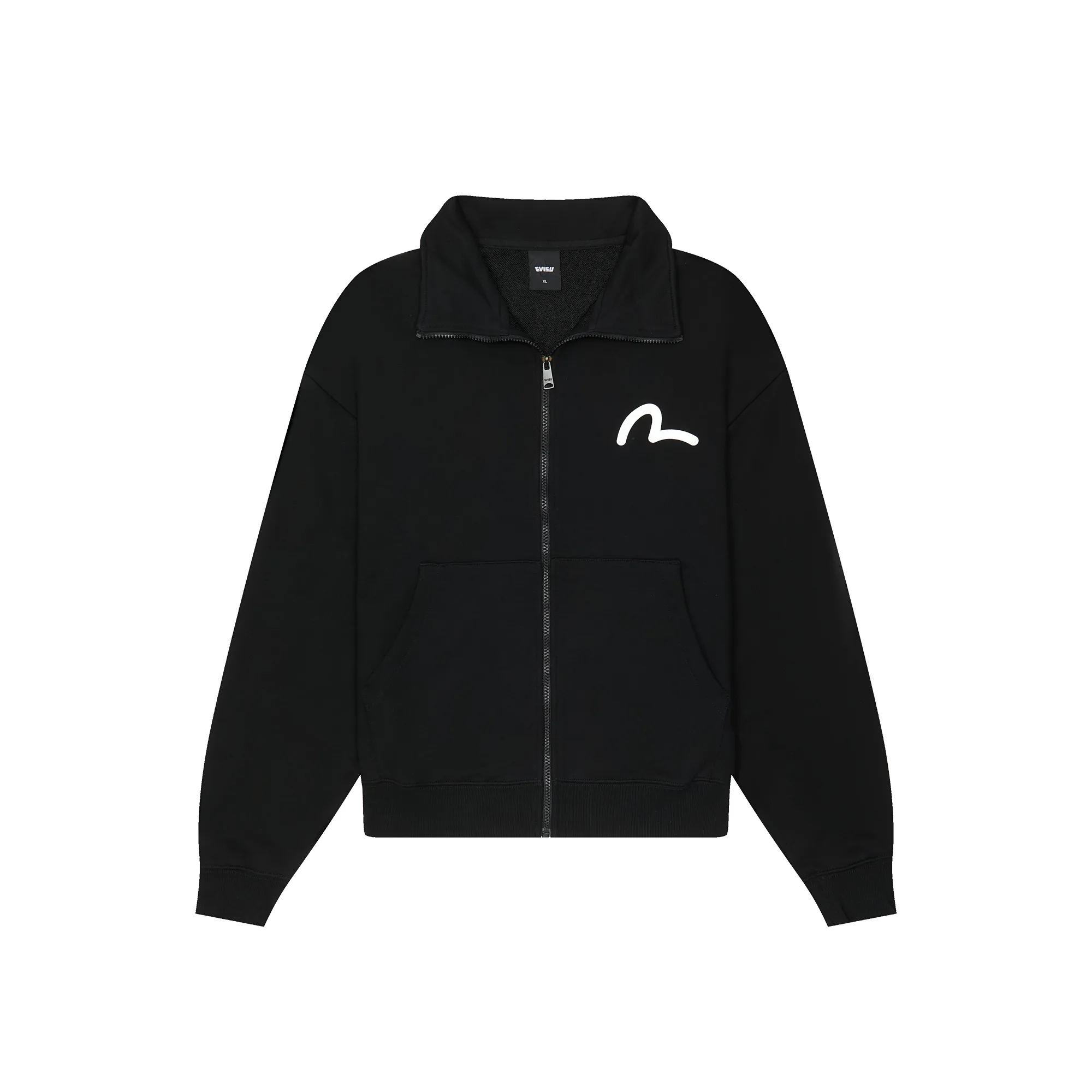 Зип-свитшот Evisu Back Slit Big Hills Loose Fit High-Neck Zip-Up Black EW3UZT701-BLK
