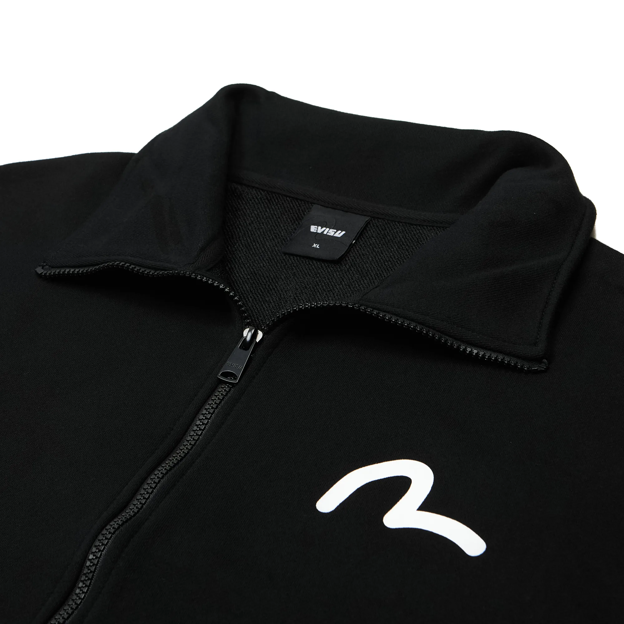 Зип-свитшот Evisu Back Slit Big Hills Loose Fit High-Neck Zip-Up Black EW3UZT701-BLK