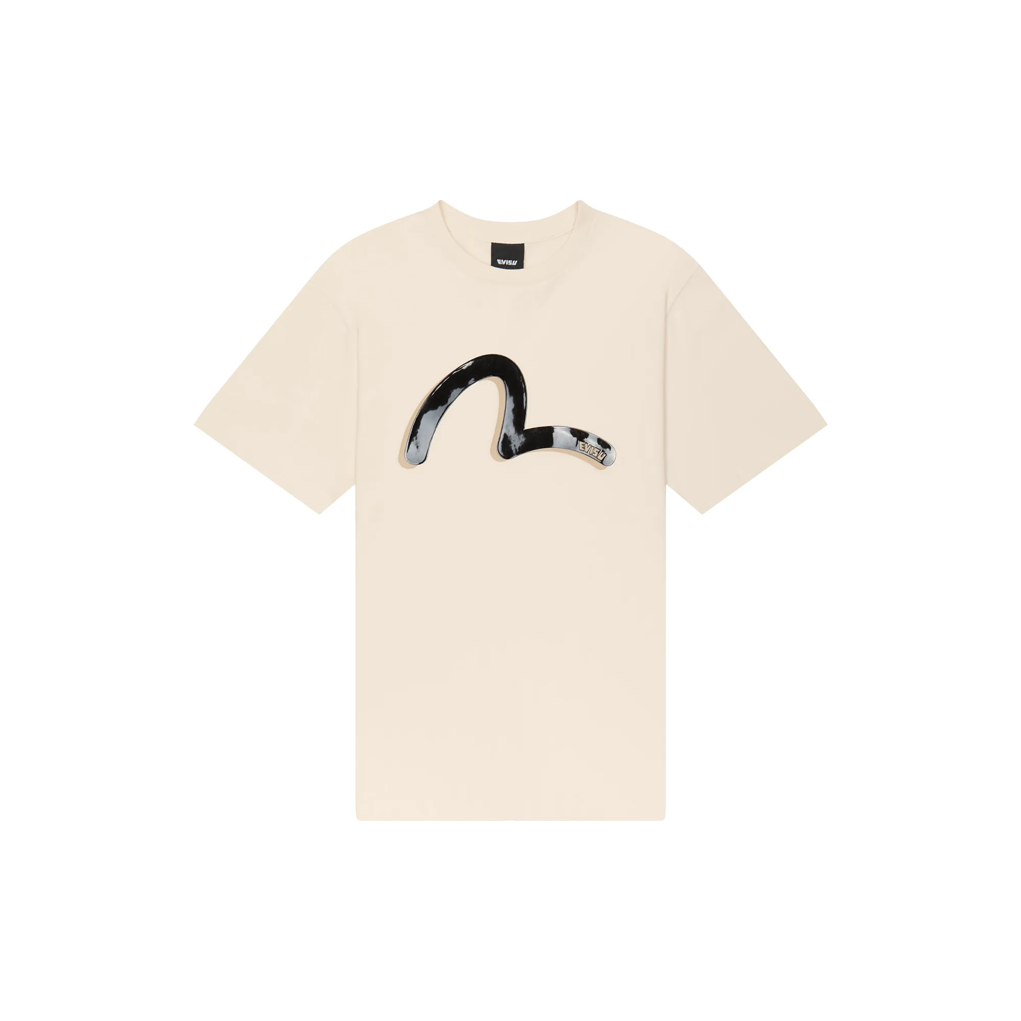 Футболка Evisu Hand-drawn Seagull Print Relax Fit T-shirt Beige EW2UTS913-BEI